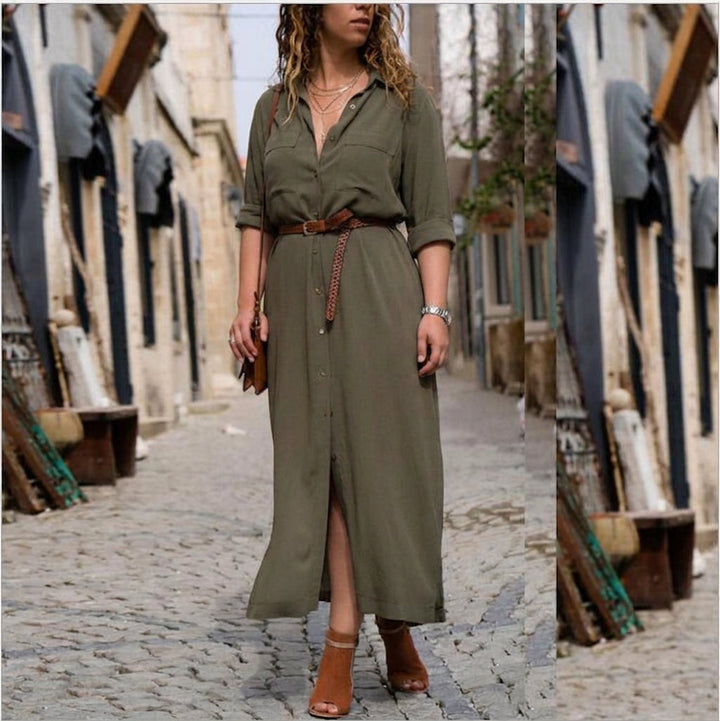 Lark Long Sleeve Belted Dress: Elegant Feminine Silhouette