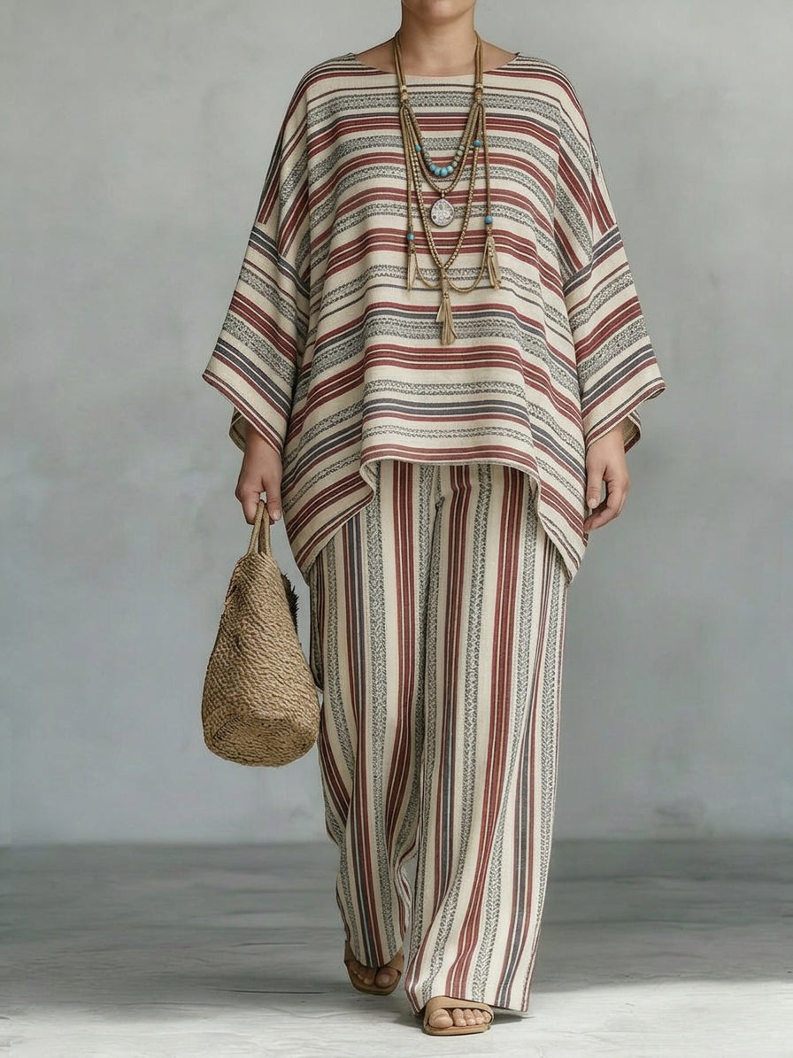 Bonnie | Desert Stripe Flowing Two-Piece Set