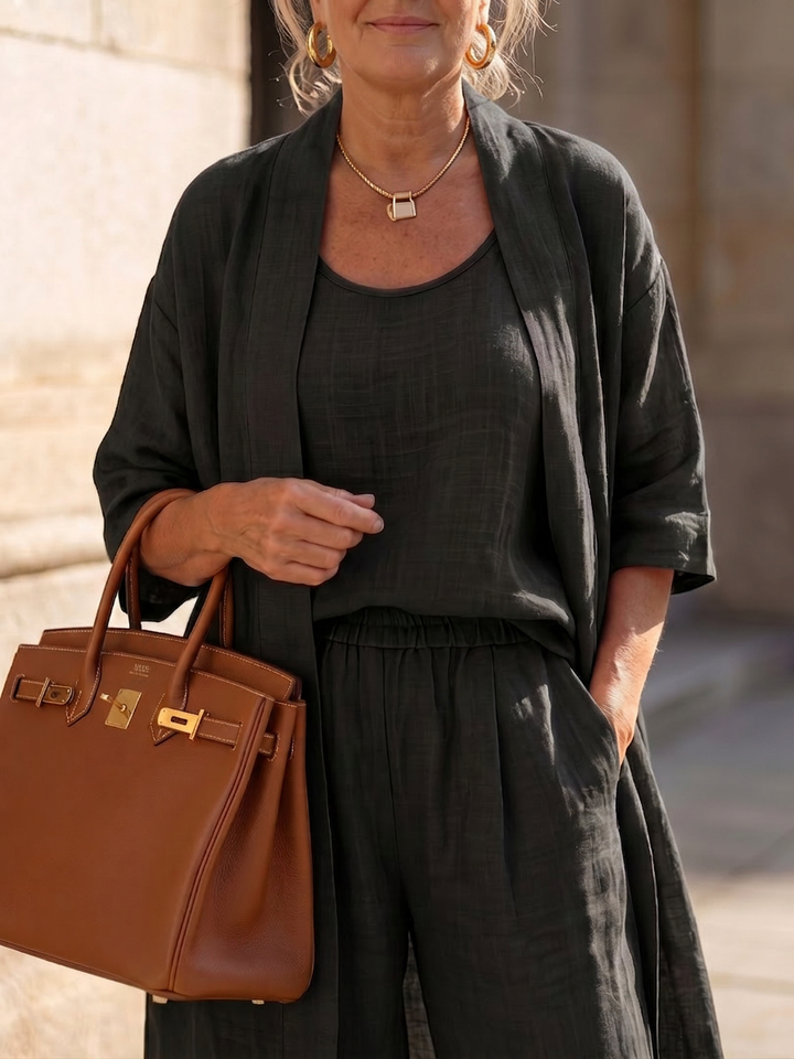 Evadne | Three Piece Relaxed Top Pant Set