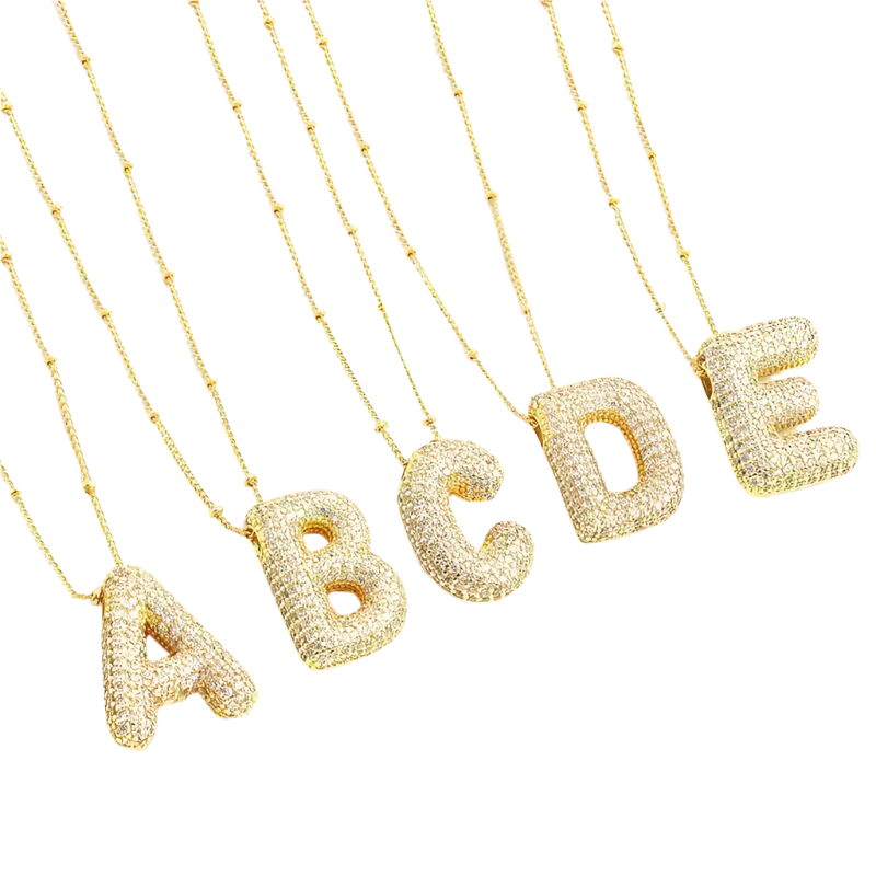 Mali letter initial necklace set | Gold
