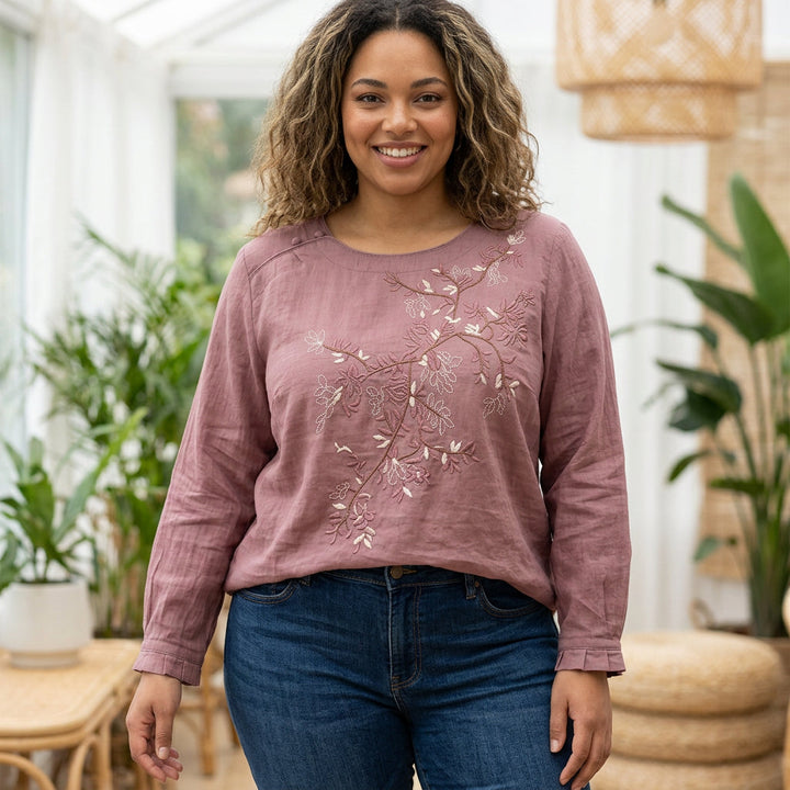 Isadora - Pure Cotton Embroidered Womens Top