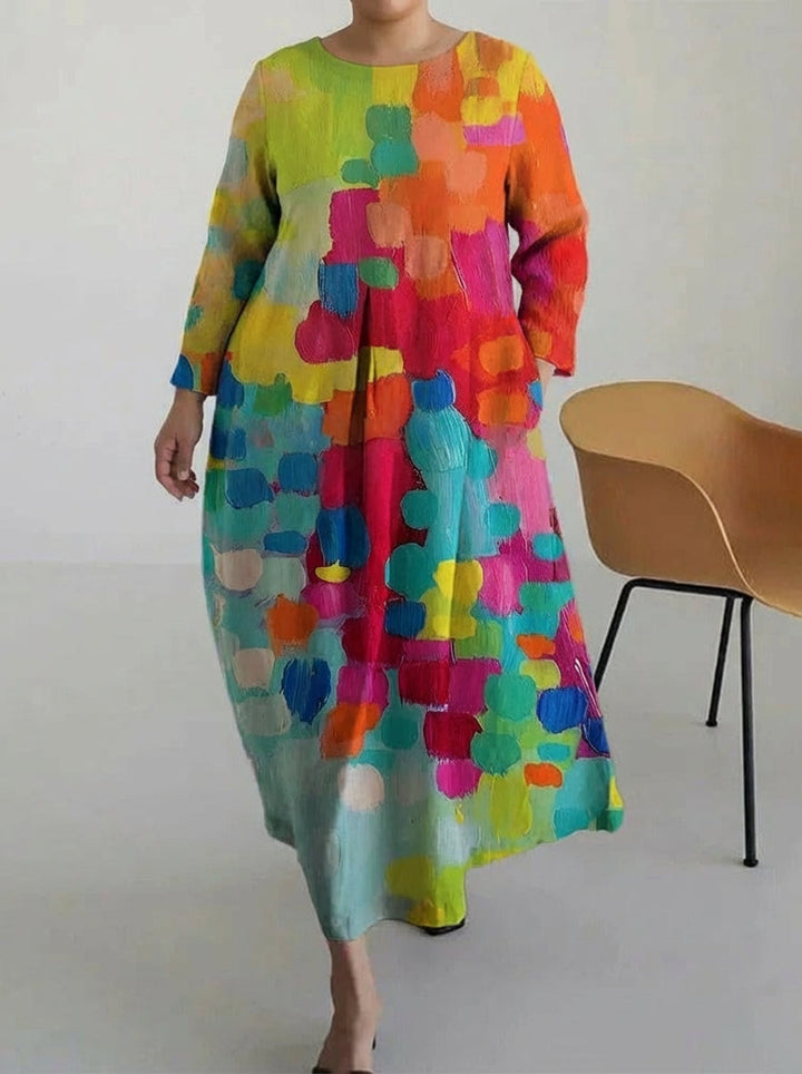 Vael | Casual Oil Art Flory Print Dress