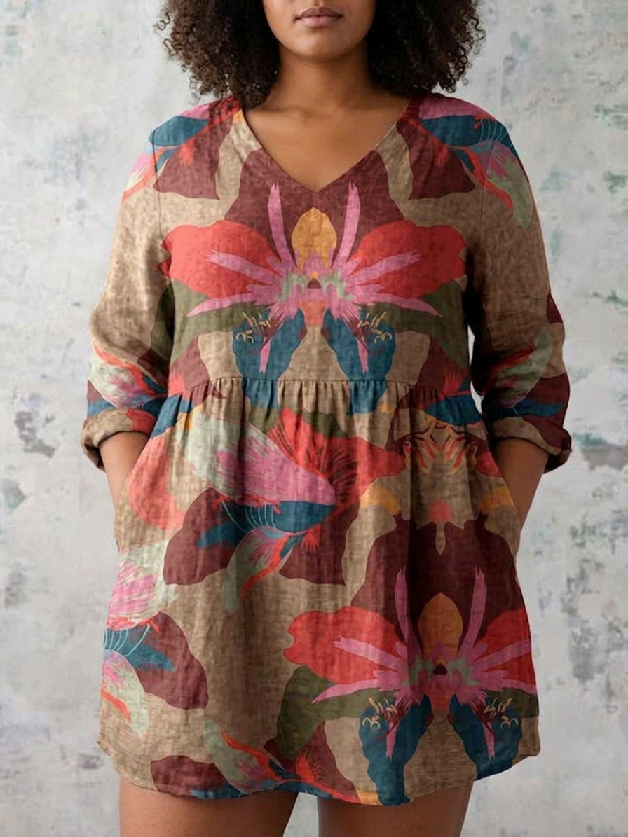 Yasmin | Long Blouse with V-Neck