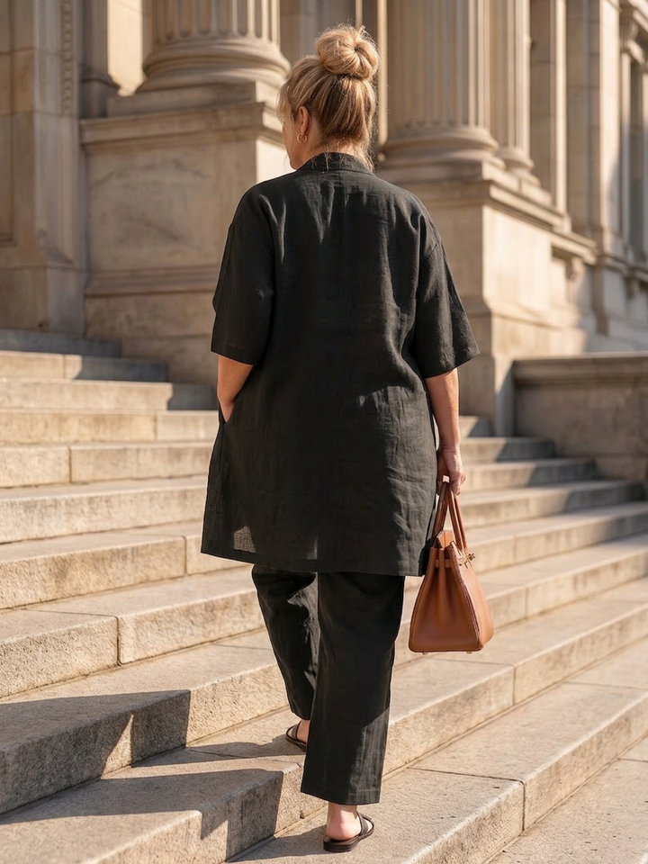 Evadne | Three Piece Relaxed Top Pant Set