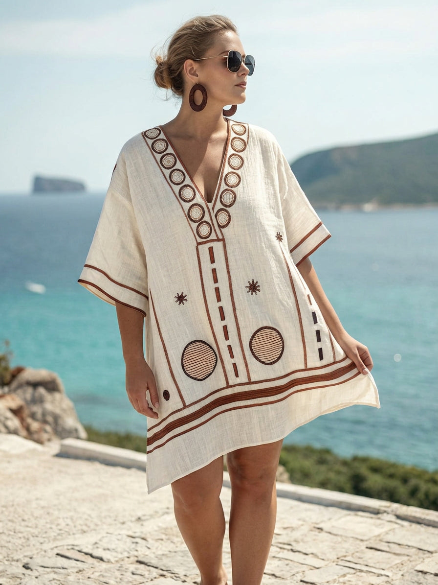 Solene | Coastal Embroidered Mini Dress