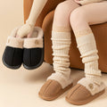 Plush Fleece Slippers for Women and Men, Thick Sole