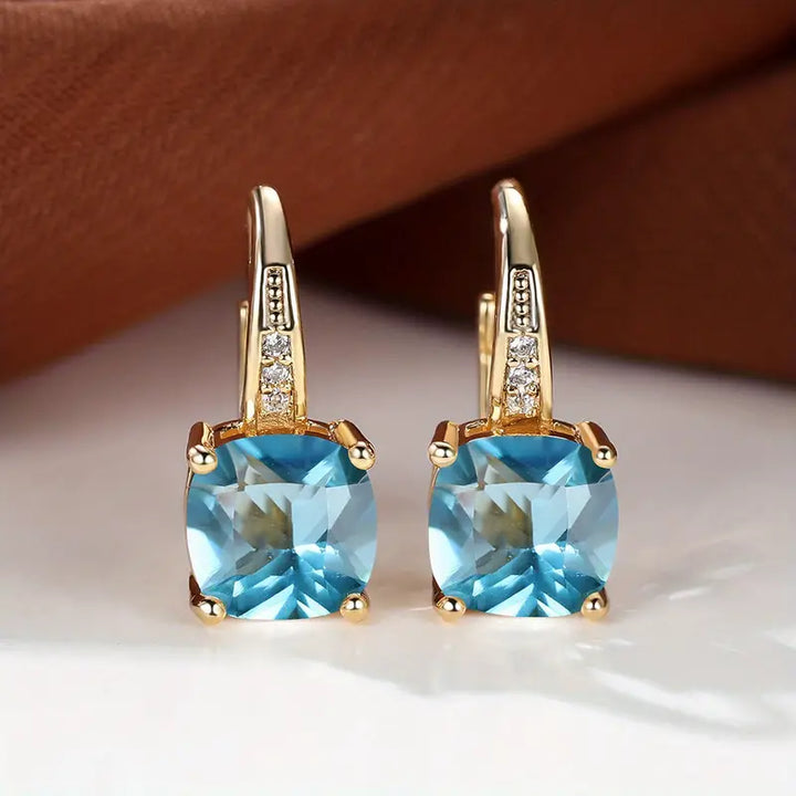 Amity Stone Hoop Earrings | Gold