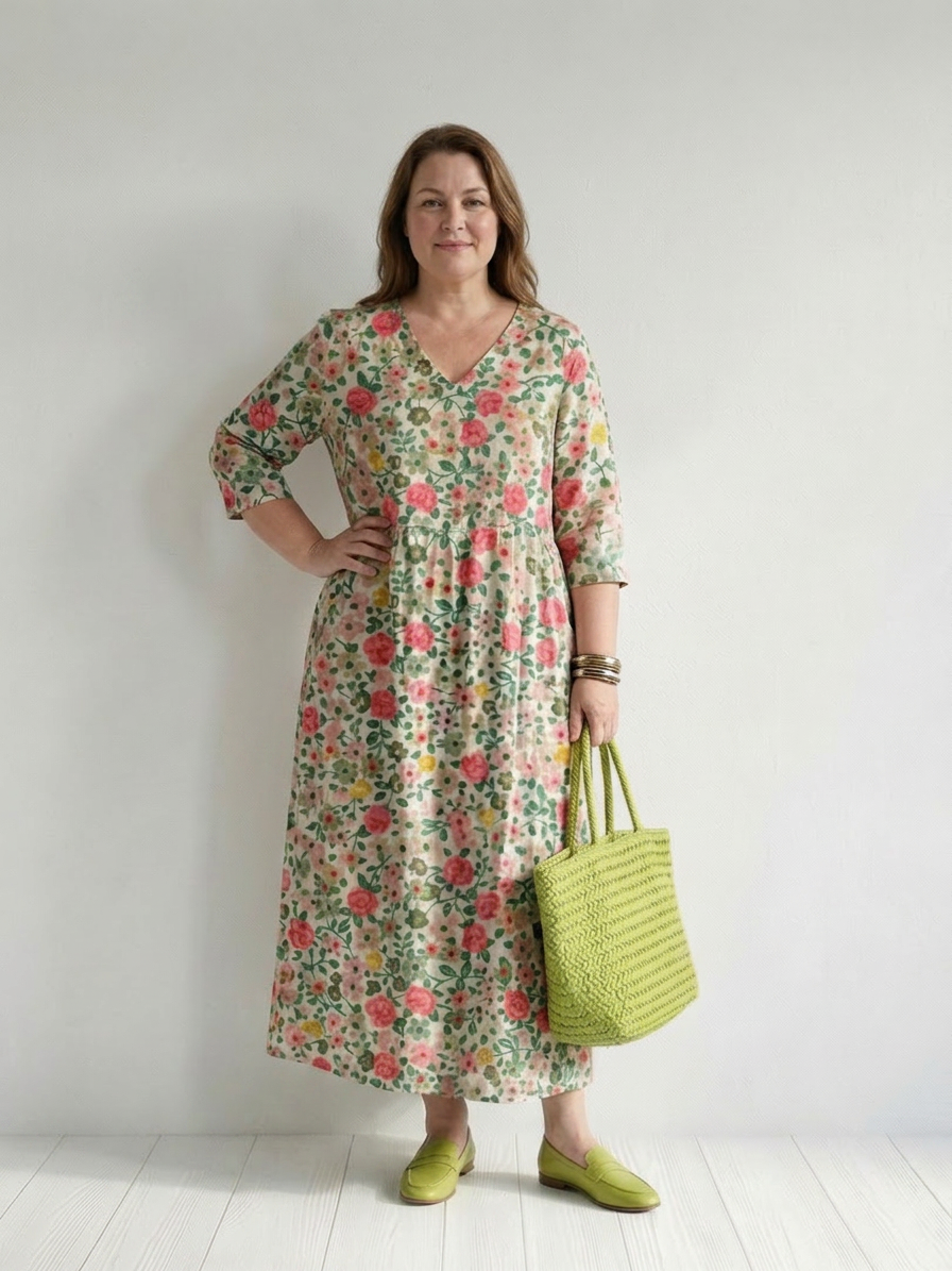 Solveig | Scatter Flower Midi Dress
