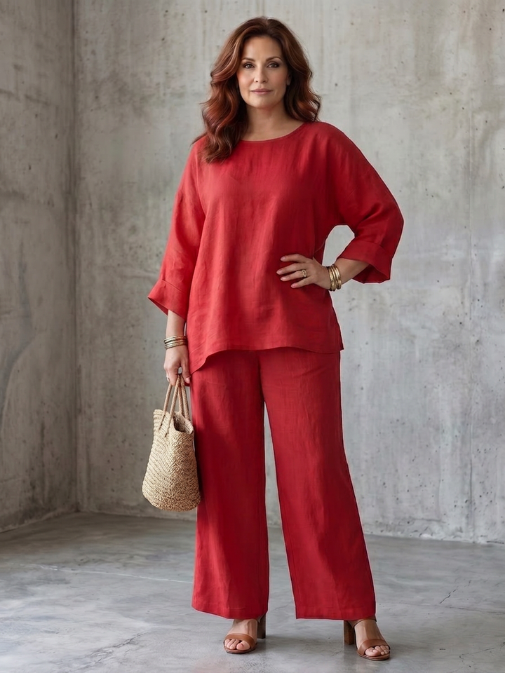 Isabeau | Oversized Tunic Wide Leg Pant Set