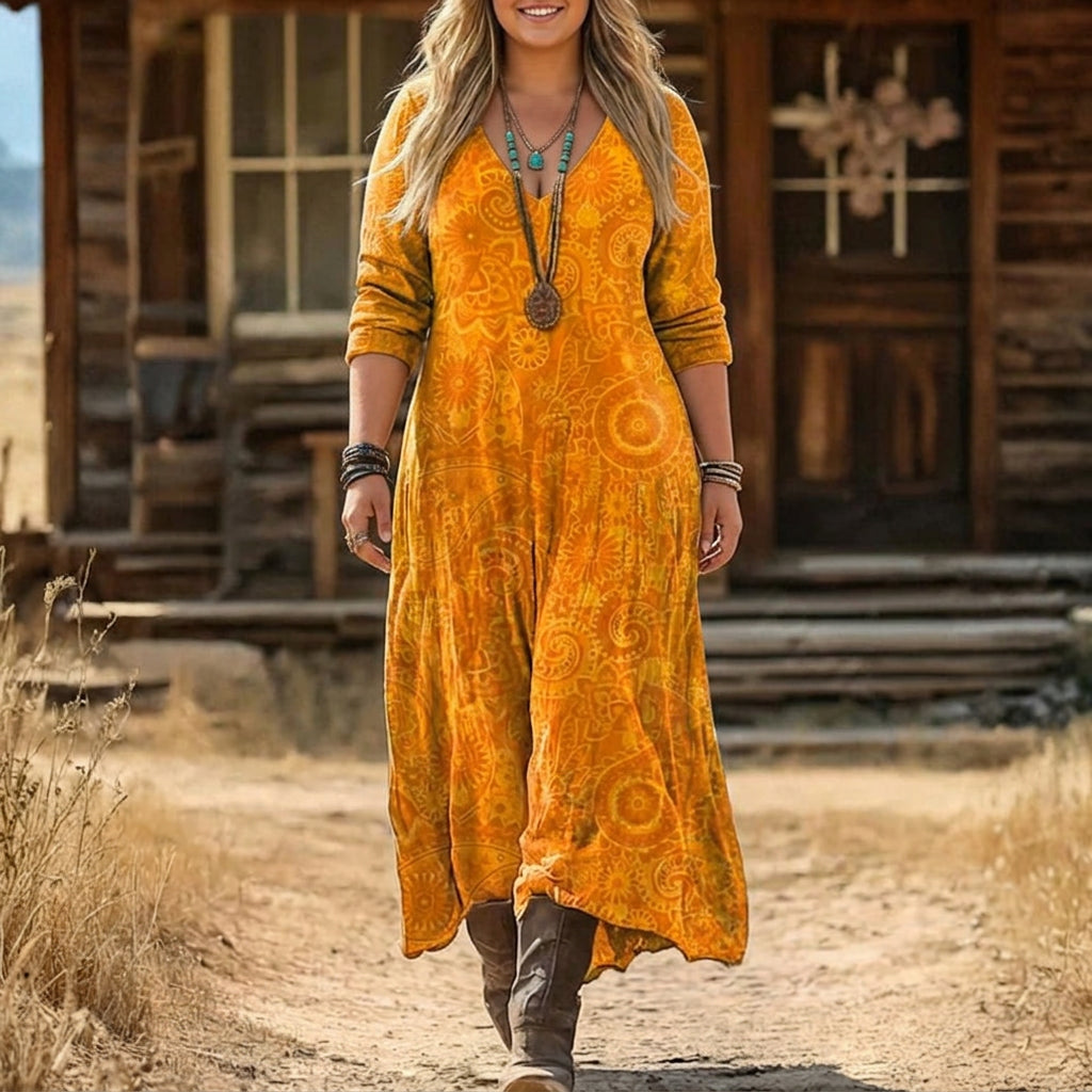 Rui | Vintage-Inspired Long Sleeve Casual Dress