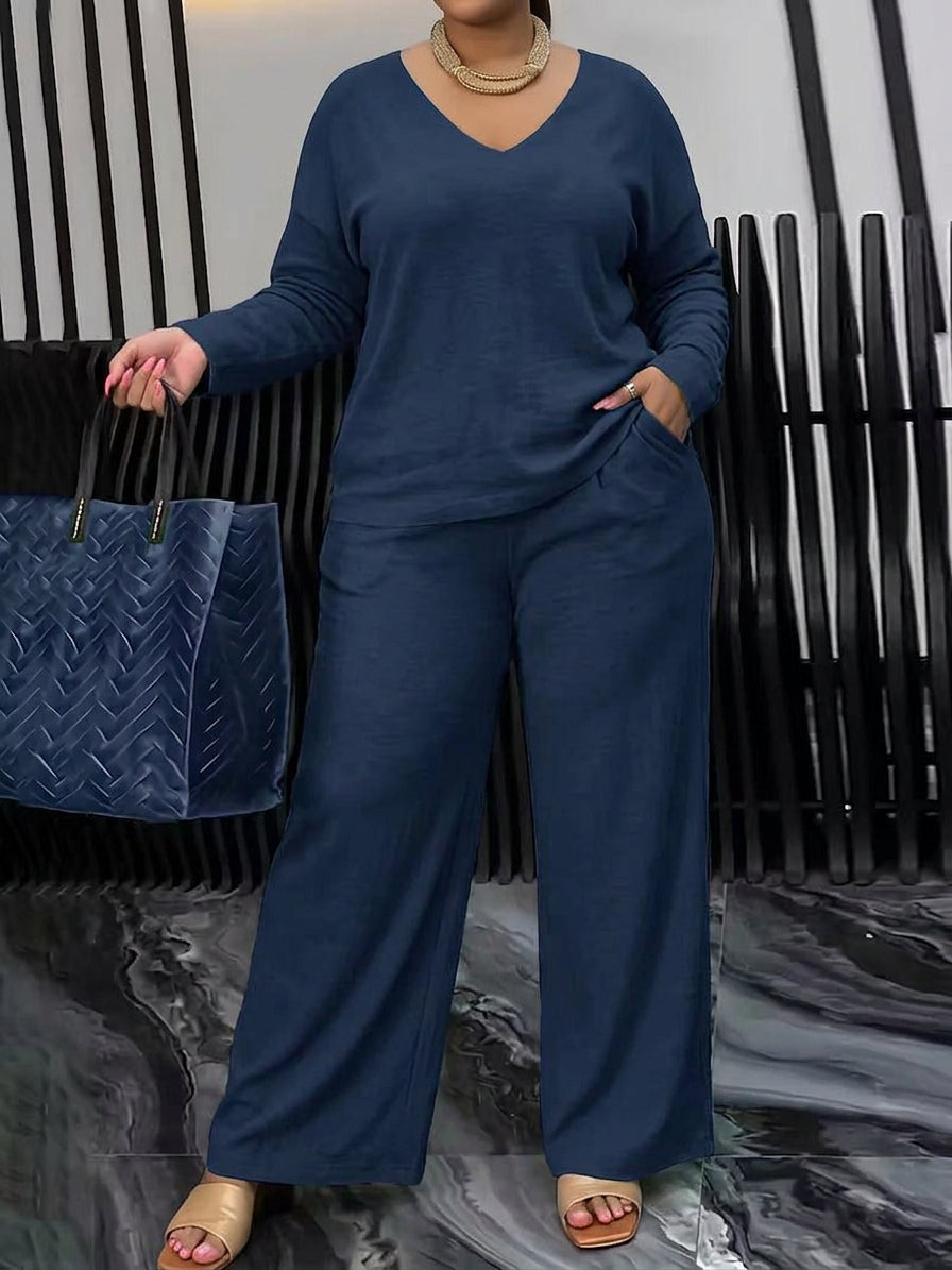 Estelle - Women Cotton V-neck Co-Ord Set