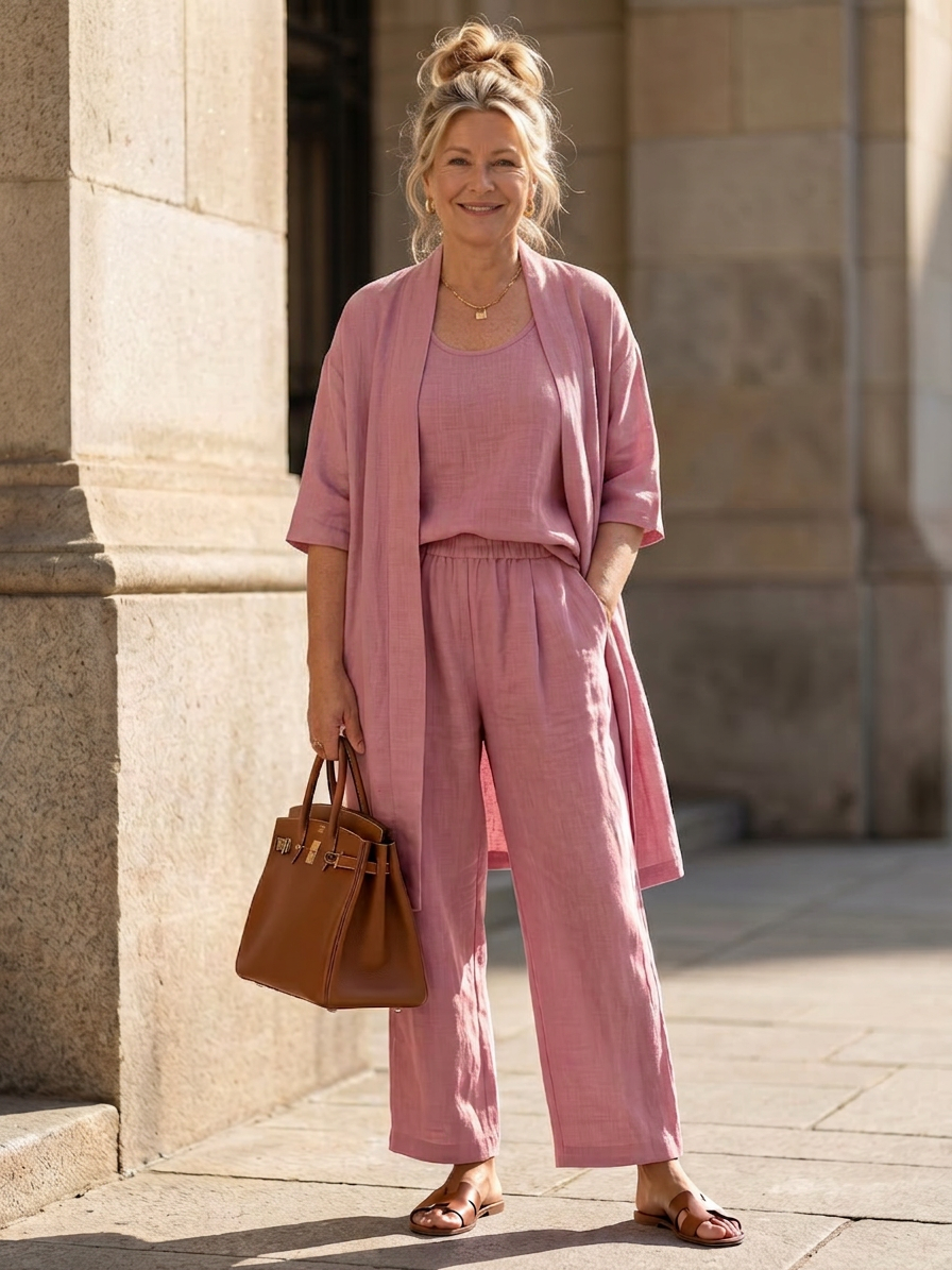Evadne | Three Piece Relaxed Top Pant Set