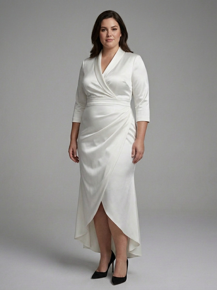 Isadora | Long Sleeve Midi Dress with Front Closure