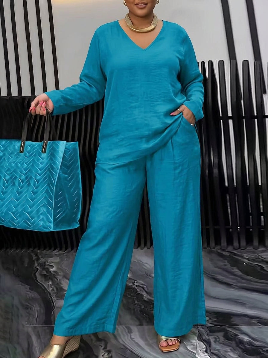 Celestine - Women Cotton V-neck Co-Ord Set