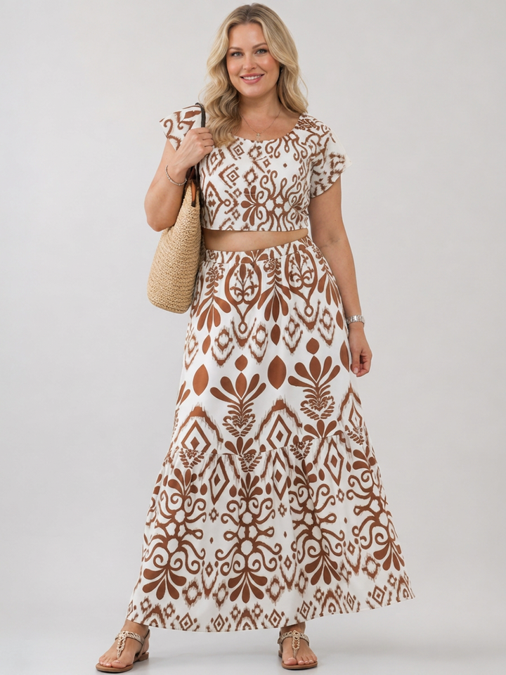 Marlow | Short Flutter Sleeve Flared Skirt Midi Dress