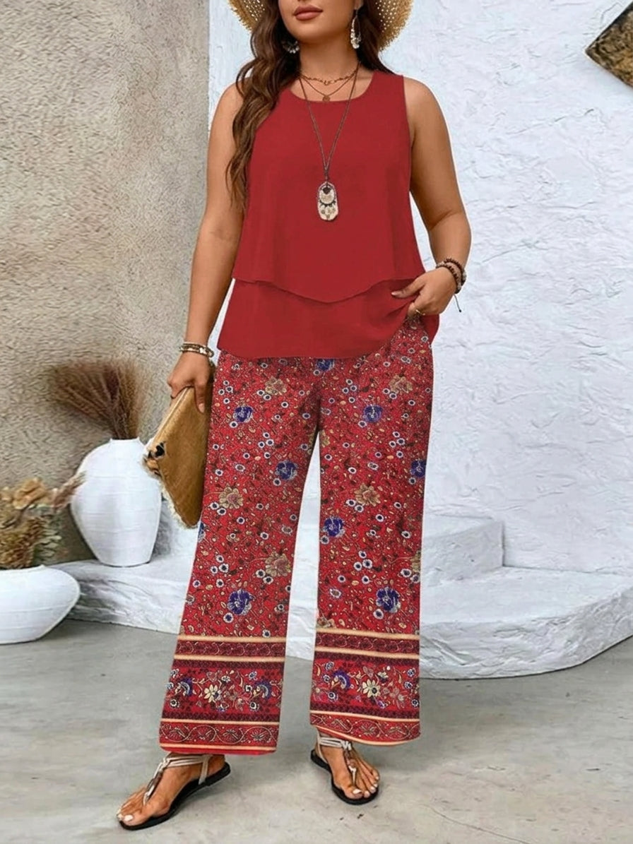 Ysolde | Sleeveless Top And Wide-Leg Pants Set