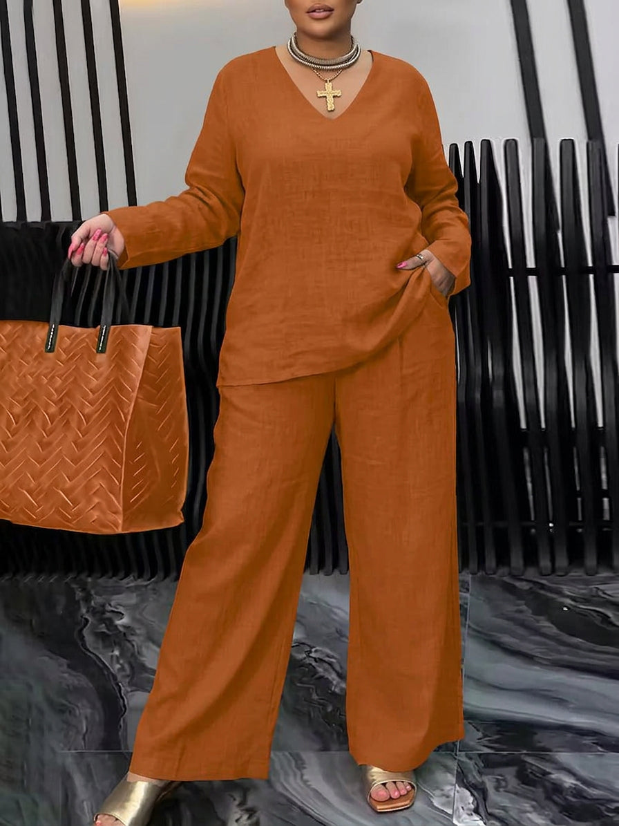 Zinnia - Women Cotton V-neck Co-Ord Set