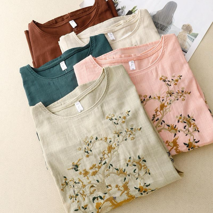 Anwen - Pure Cotton Embroidered Comfortable Top