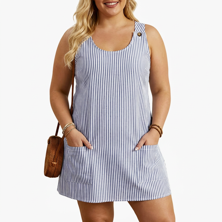Pemberley | Sleeveless Striped Pocket Dress