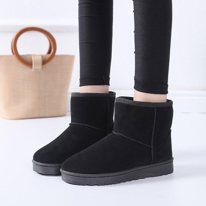Faux Fur Snow Boots for Women, Warm Non-Slip Winter Boots