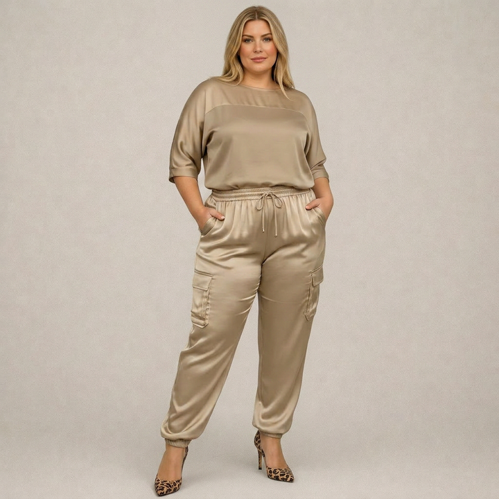 Cleo | Loose Satin Cargo Set