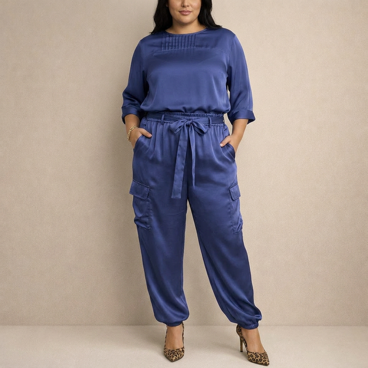Cleo | Loose Satin Cargo Set