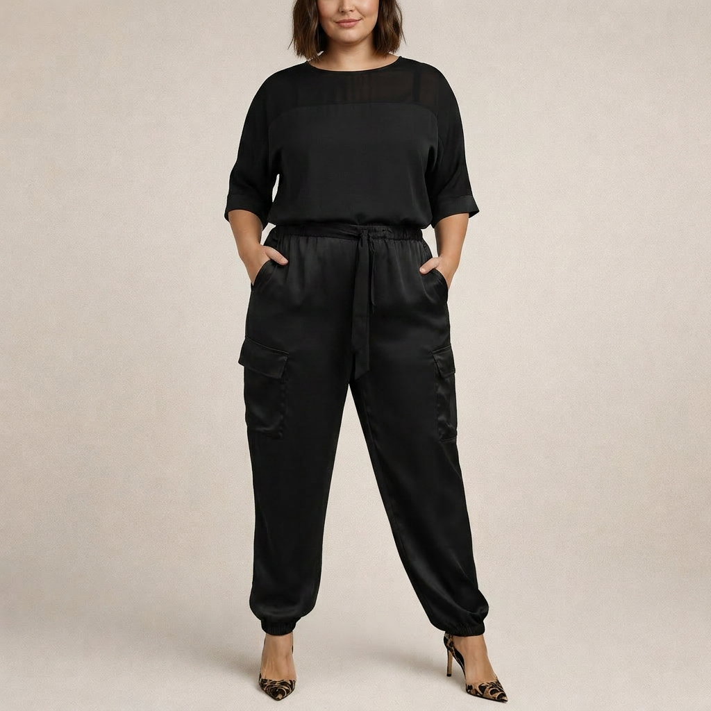 Cleo | Loose Satin Cargo Set
