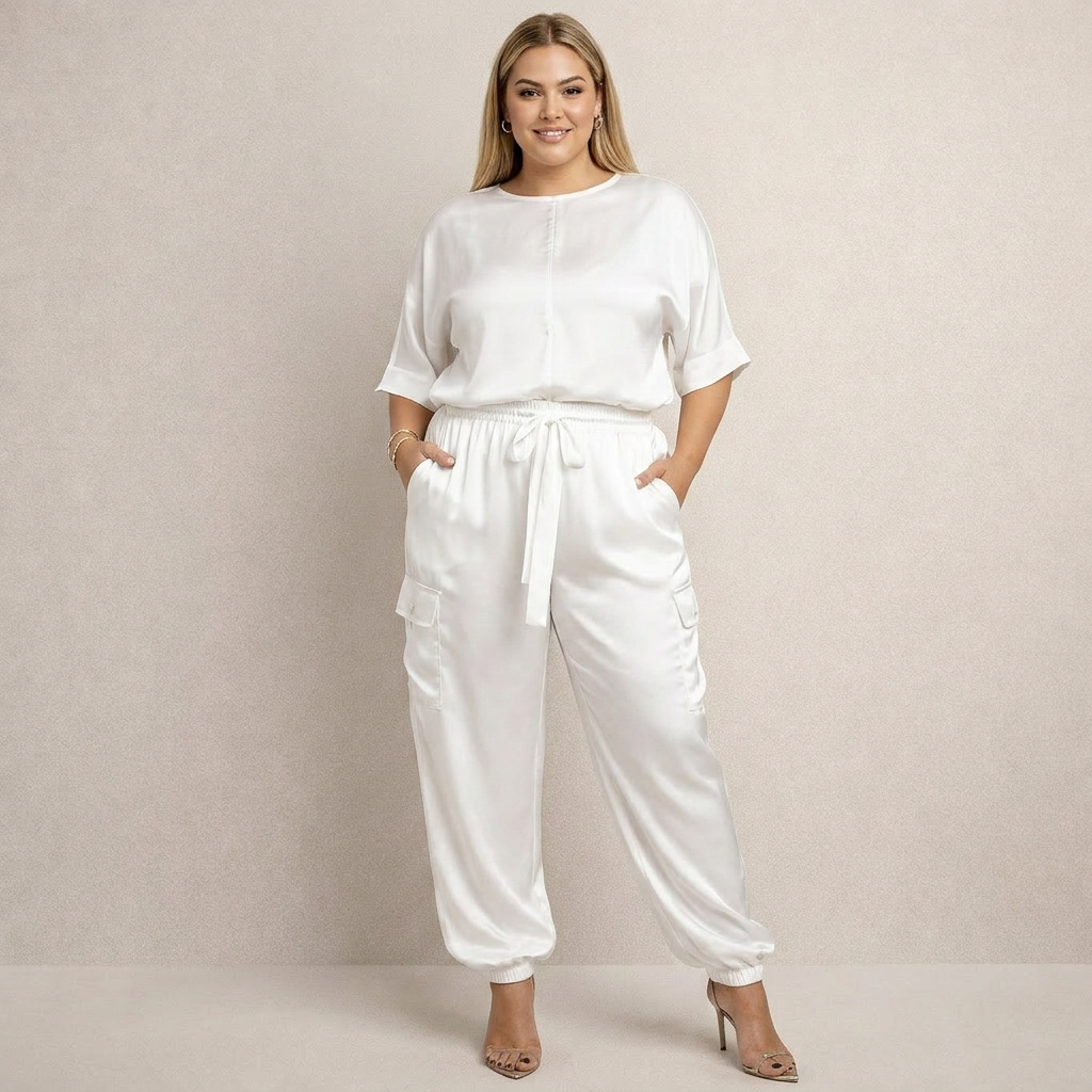 Cleo | Loose Satin Cargo Set