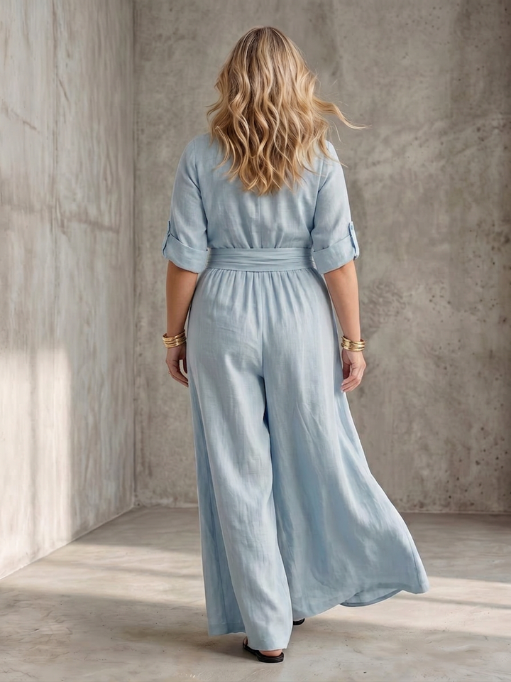 Maeve | Cross Front Wide Leg Jumpsuit