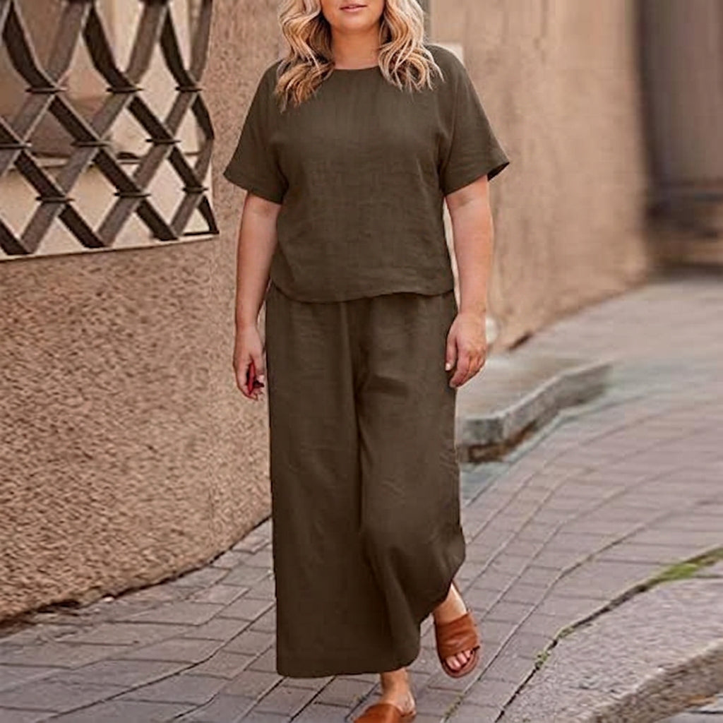 NAOMI - WOMEN PLAIN CROP TOP &amp; PantS CO-ORDER SET
