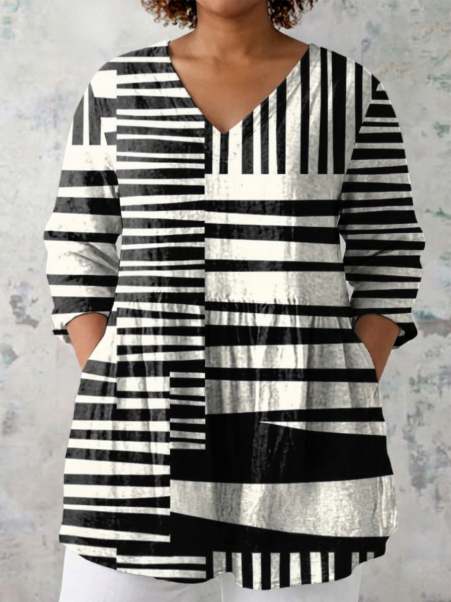 Tegan | Long Blouse with V-Neck