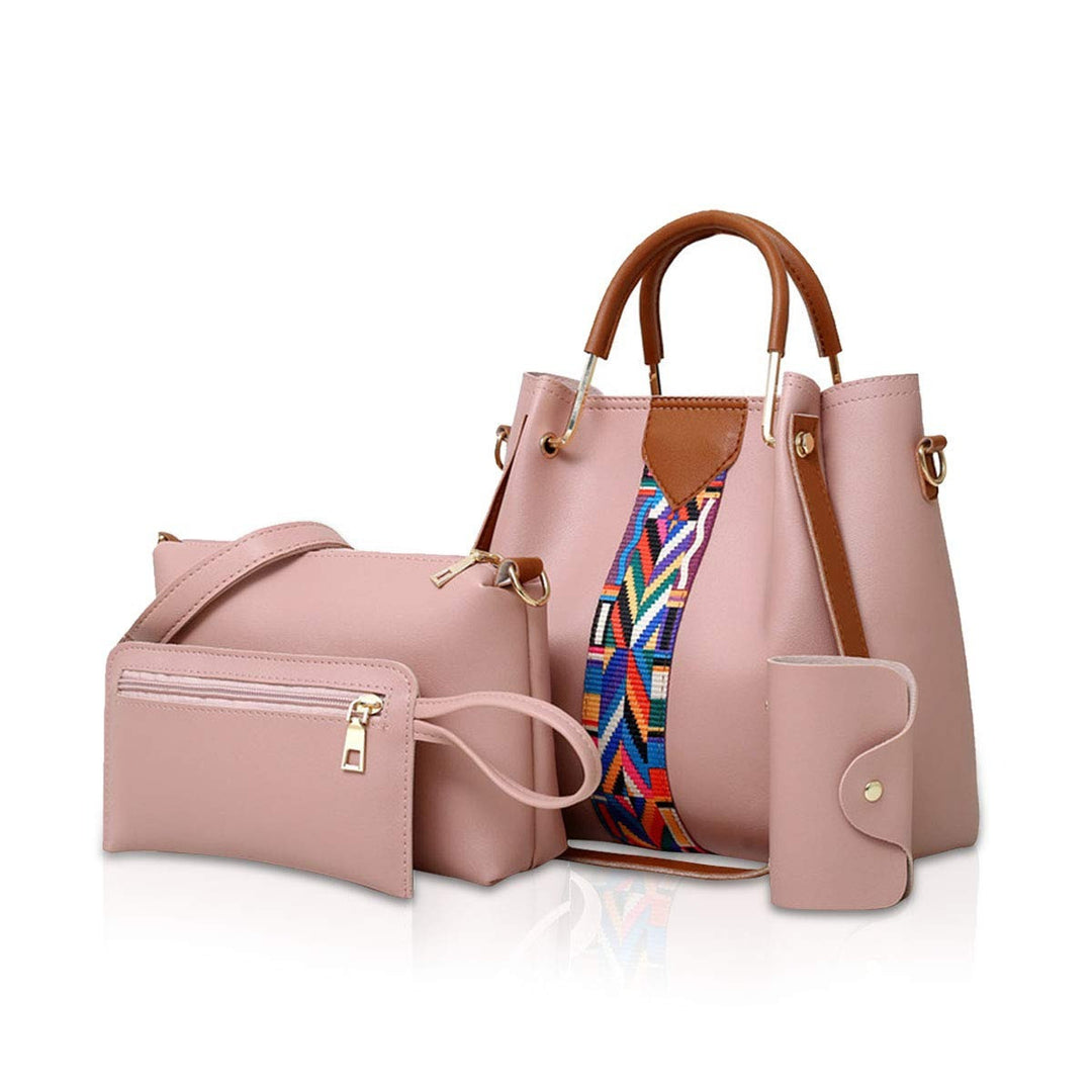Four-piece faux leather handbag set