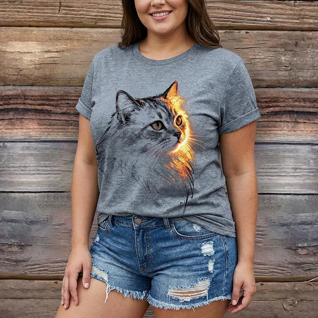 Shiloh | Casual Cat Print T-Shirt