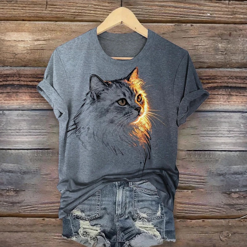 Shiloh | Casual Cat Print T-Shirt