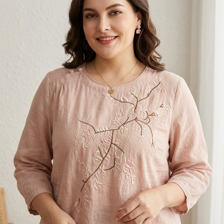 Isadora - Pure Cotton Embroidered Womens Top
