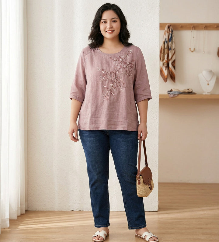Isadora - Pure Cotton Embroidered Womens Top