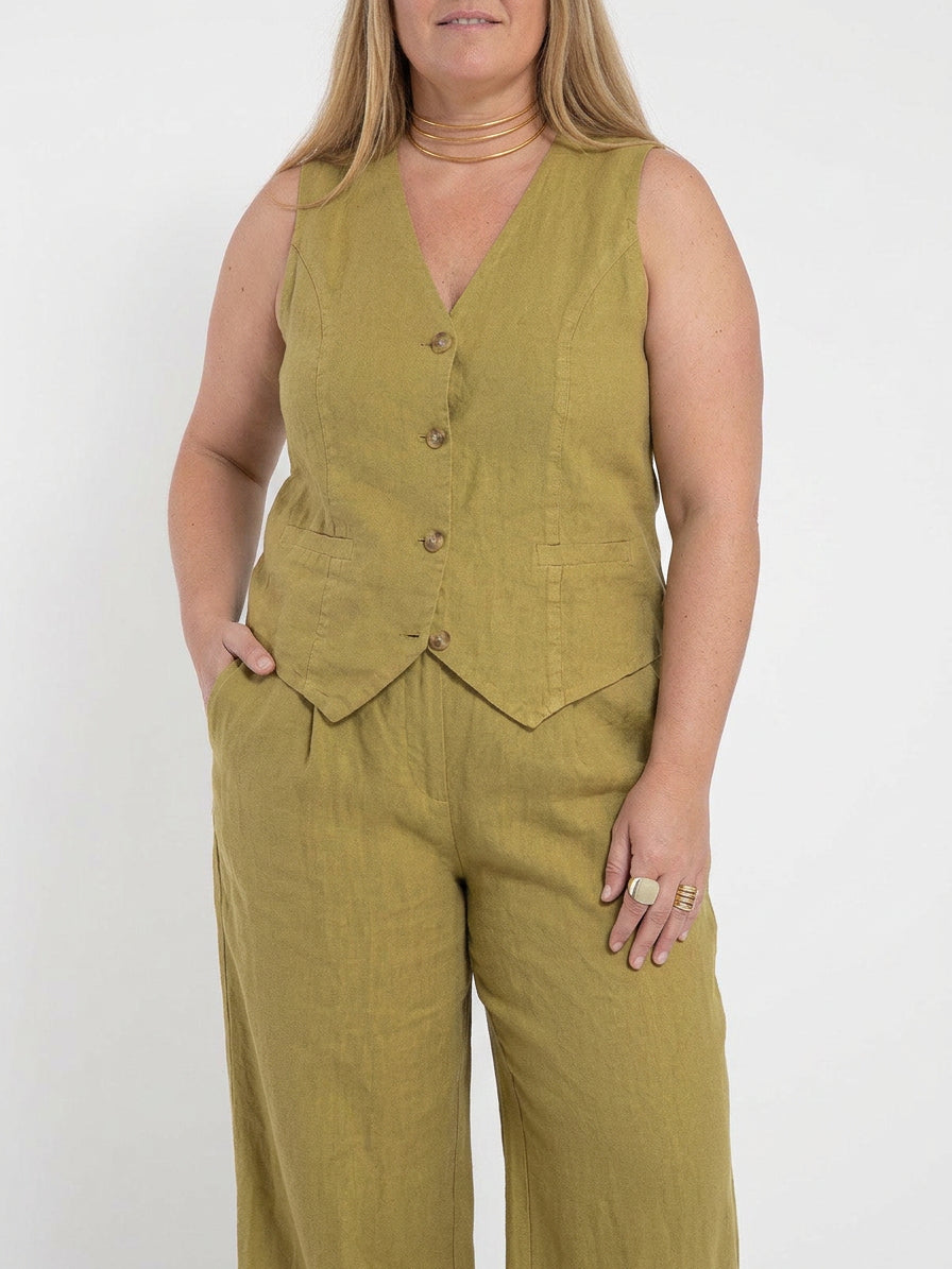 Seraphina – Co-ord Set Elegant Two-Piece With Waistcoat &amp; Pants Wide-Leg