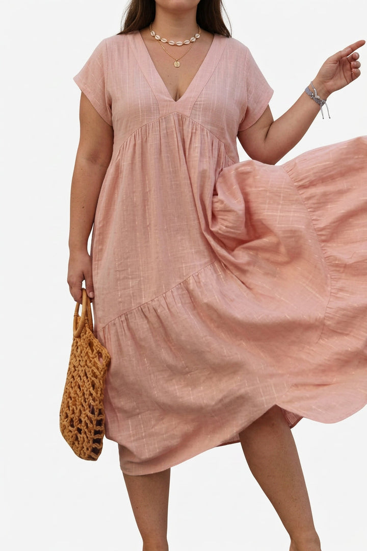 Ilse - V Neck Midi Dress