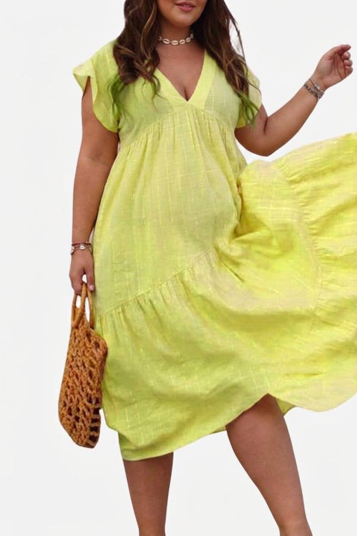 Ilse - V Neck Midi Dress
