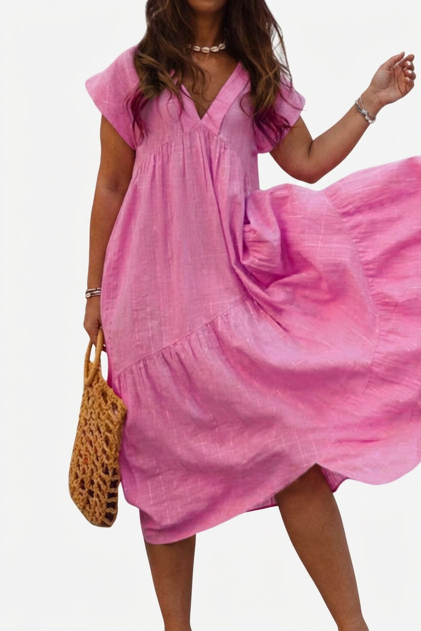 Ilse - V Neck Midi Dress