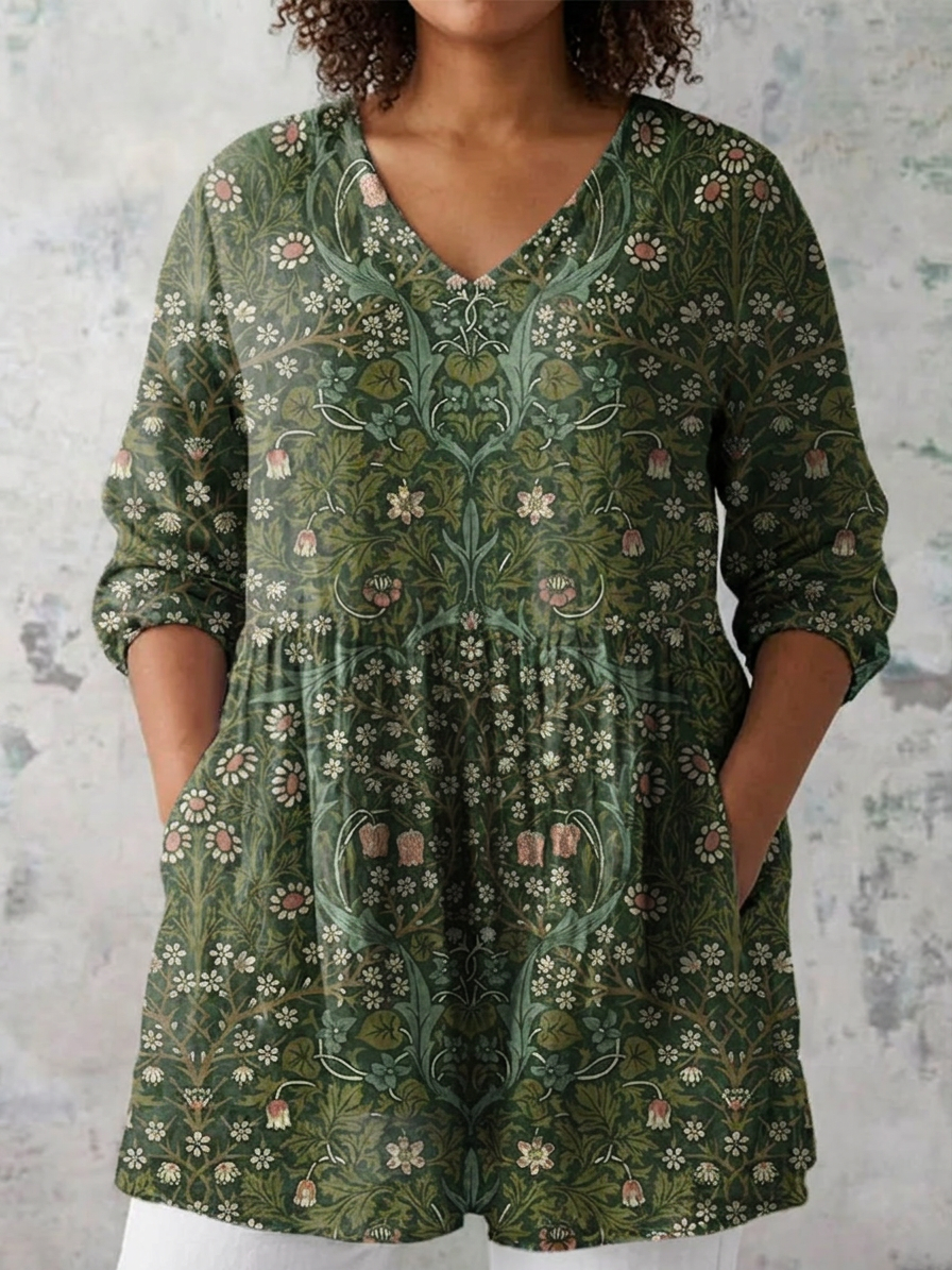 Clover | Long Blouse with V-Neck