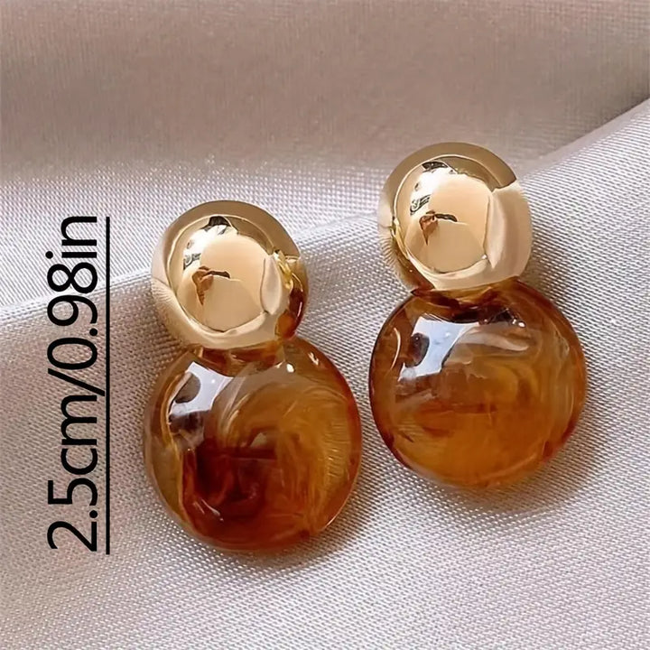 Lark Amber Drop Earrings | Gold