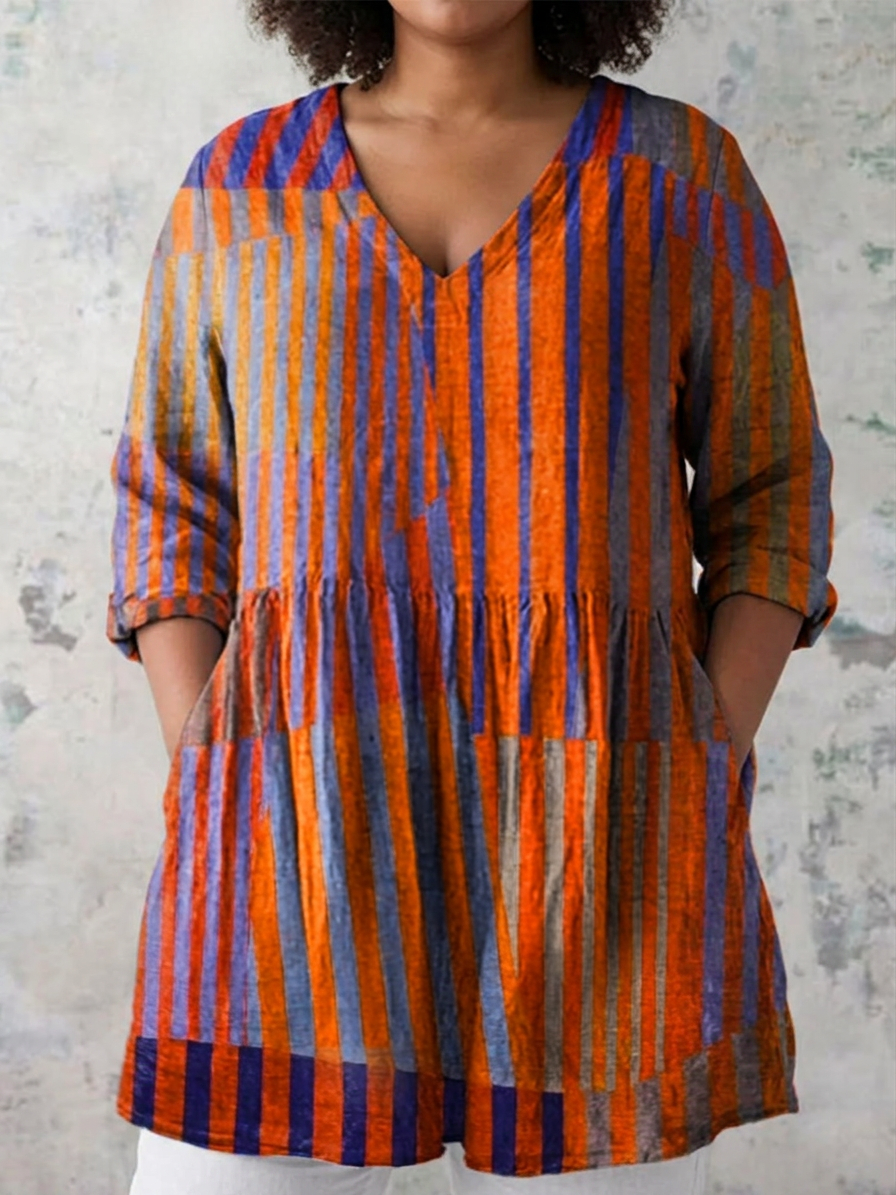 Alma | Long Blouse with V-Neck