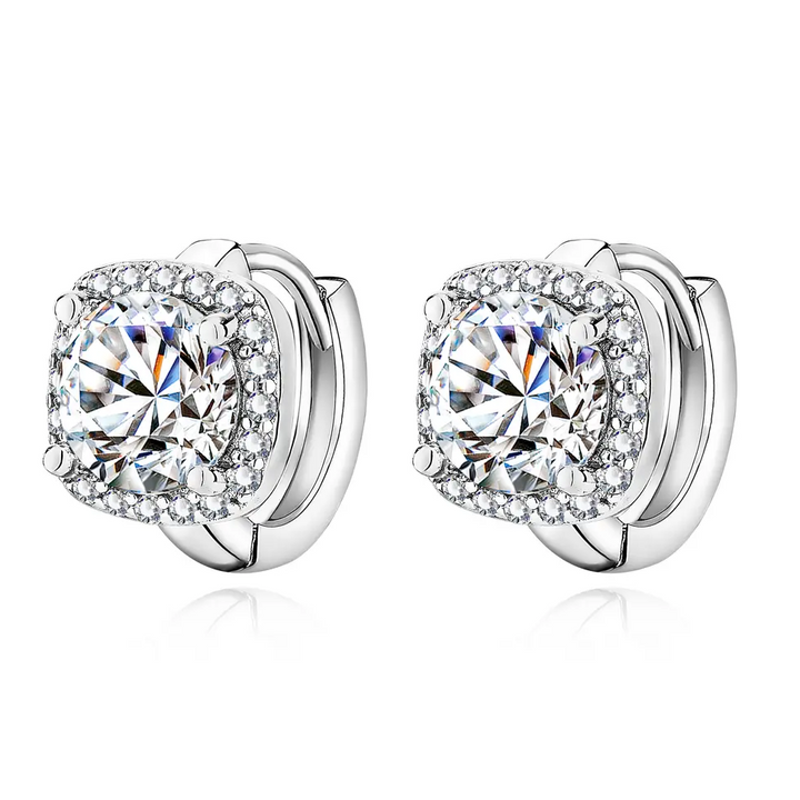 Hana square earrings | White Gold