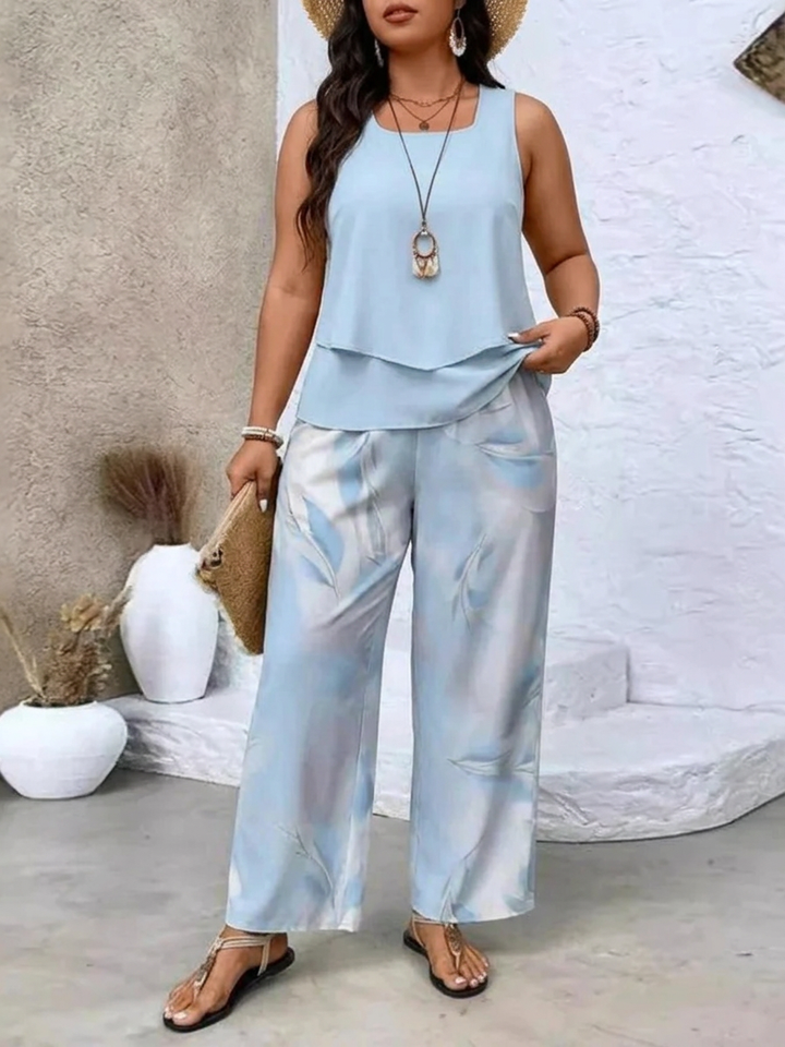Ysolde | Sleeveless Top And Wide-Leg Pants Set