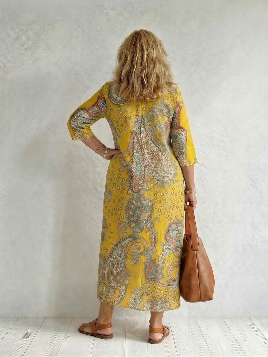 Layla | Soft Paisley Midi Dress