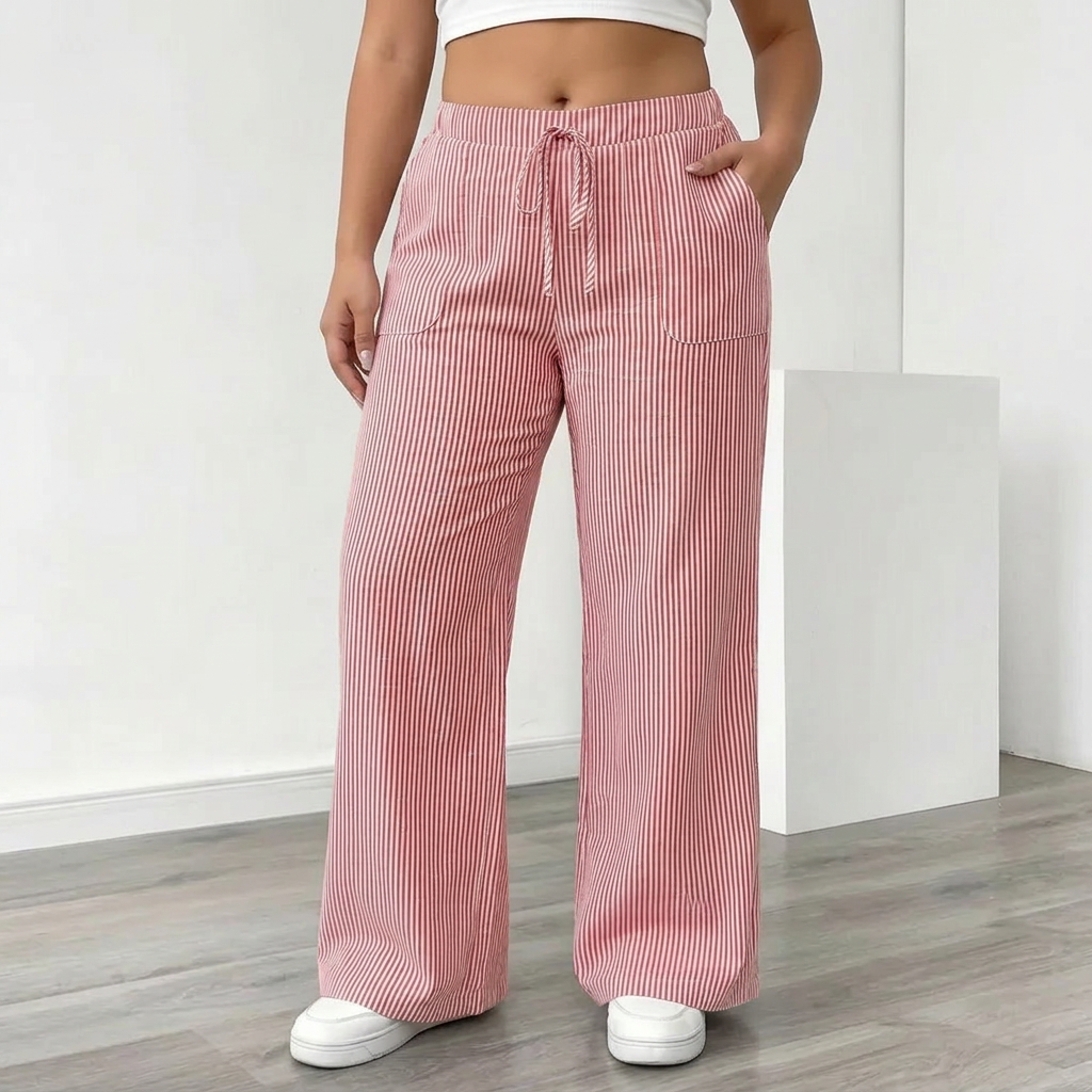 Saffron | Striped Pant With Pockets