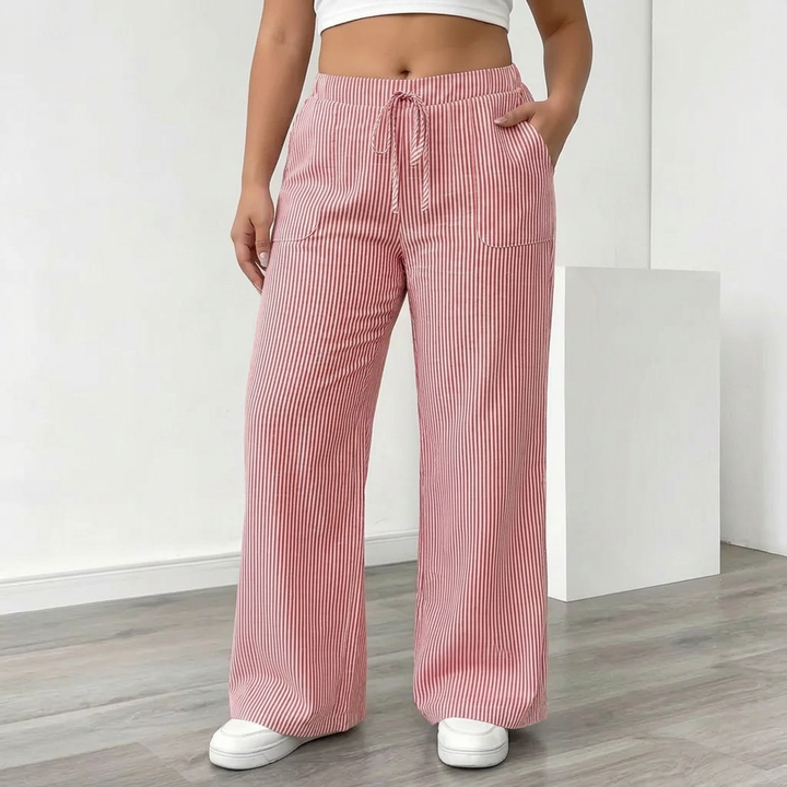 Saffron | Striped Pant With Pockets