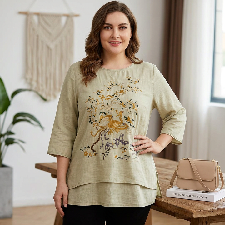 Anwen - Pure Cotton Embroidered Comfortable Top