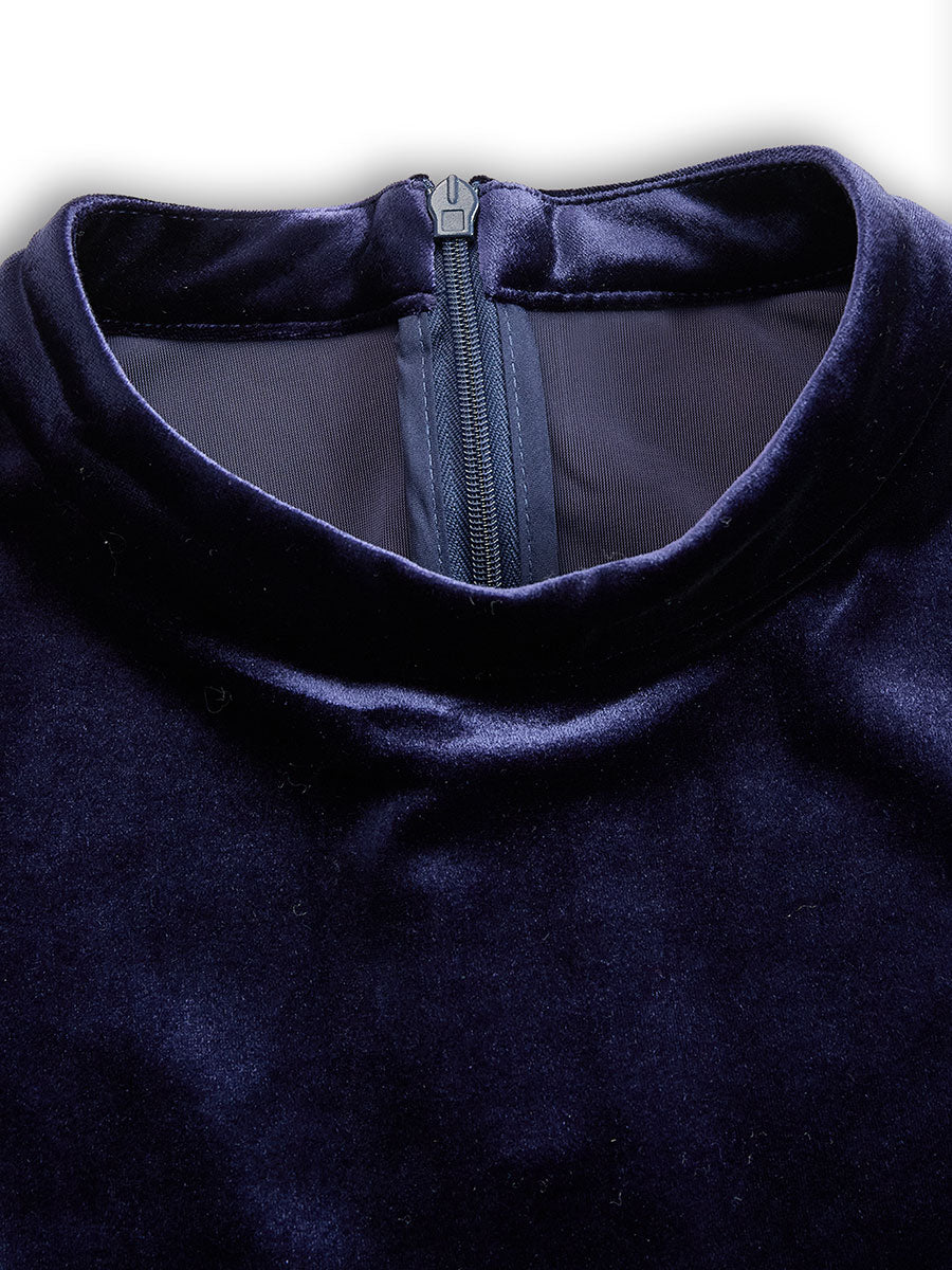 Fern | Navy Blue Long-Sleeve Midi Dress